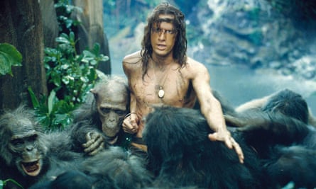 Christopher Lambert in Greystoke: The Legend of Tarzan Lord of the Apes (1984), directed by Hugh Hudson, which continued the anti-establishment theme of Chariots of Fire.