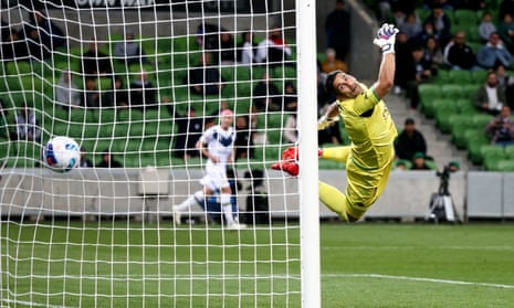 Jake Brimmer’s effort beats Western United goalkeeper Jamie Young to give Melbourne Victory a 1-0 win.