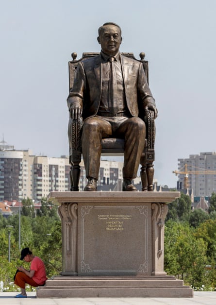 A statue of Nursultan Nazarbayev in in the Kazakh capital of Nur-Sultan