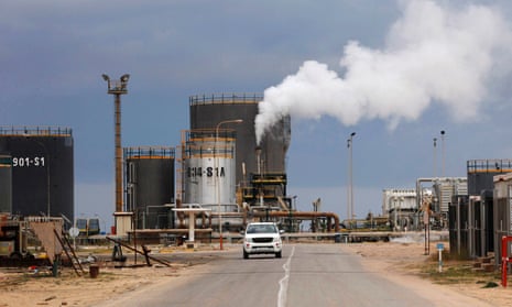 An oil refinery in Zawia in Libya