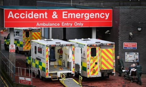 Ambulances at the Glasgow Royal hospital
