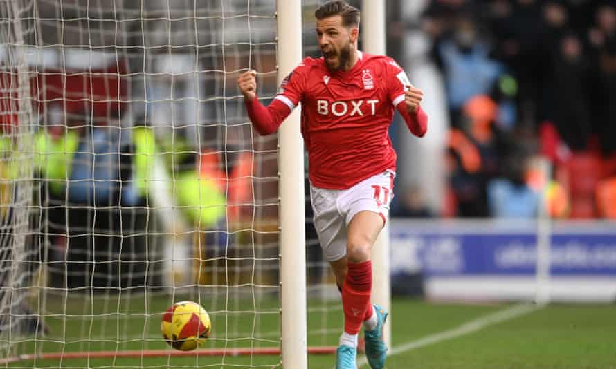 Philip Zinckernagel celebrates scoring a goal