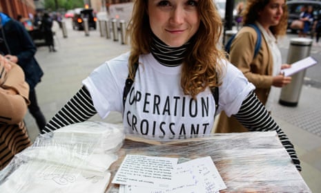 Organisers of Operation Croissant were forced to donate the pastries to a homeless shelter.