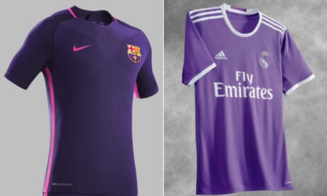 Barcelona and Real Madrid both unveiled purple strips