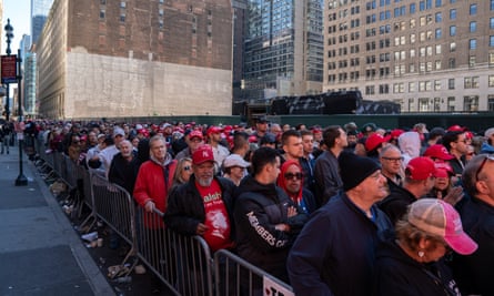 Trump supporters at Madison Square Garden in New York City.