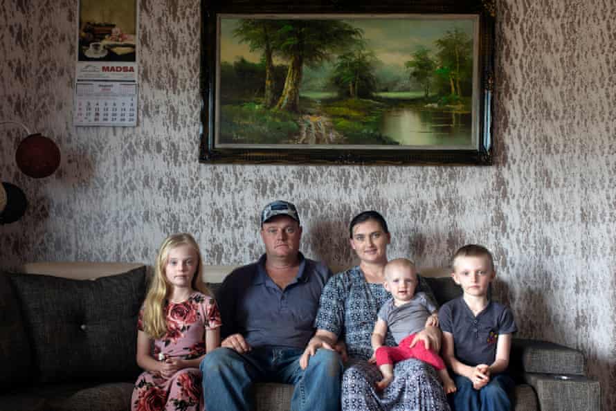The Loewen family with his father Abram, his wife Eva Harms, Ana, one year old, Eva, eight, and Abram, six. The family had a very good grain and soybean harvest, which enabled them to buy a house from a less fortunate family who returned to Mexico.
