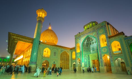 The iwan of the Shah Cheragh shrine in Shiraz, Iran.
