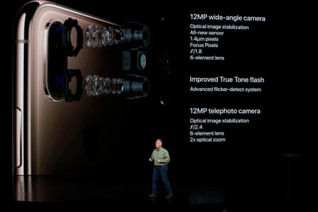 Schiller demonstrates the new iPhone’s much-improved camera.