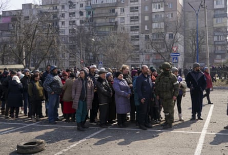 Civilians are evacuated along humanitarian corridors under the control of the Russian military