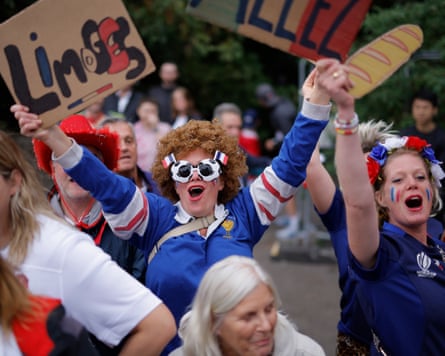 France fans walking to the stadium before the Women’s Rugby World Cup 2025 semi-final match between England and France.