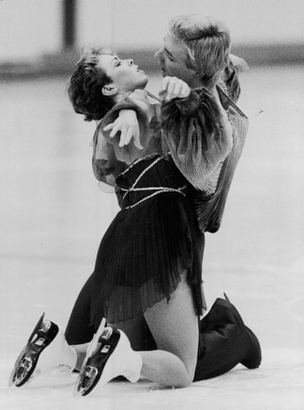 Jayne Torvill and Christopher Dean perform their Bolero routine at the 1984 Olympics at Sarajevo