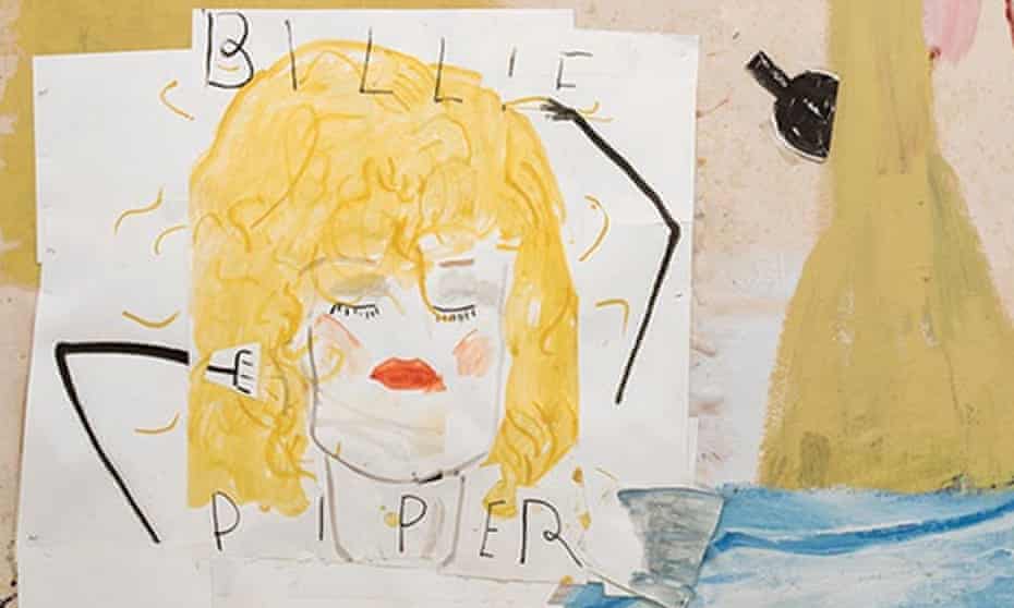 A detail from Billie Piper (A Combo Painting), by Rose Wylie