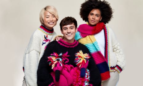 Tom Daley and models in knitted jumpers