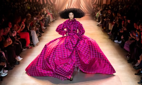 ‘Exuberance’ will be represented by a vast violet taffeta ballgown from 2020 by the emerging catwalk star Christopher John Rogers.