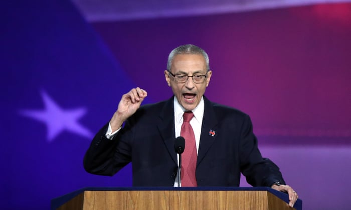 Biden targets Trump and says ‘anyone who fails to condemn violence is a threat to democracy’ – live 3 Podesta in New York during the 2016 presidential election campaign.