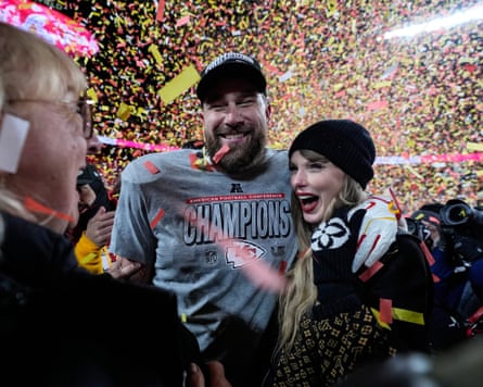 Kelce and Swift after Kansas won the AFC Championship