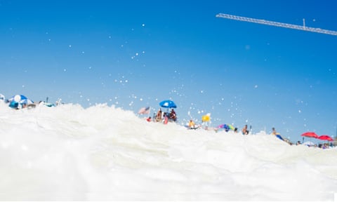 Waves break on the New Jersey shore; under the sea lies a cable through which much of our online world passes.