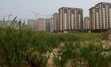 Residential buildings under construction in Beijing