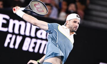Grigor Dimitrov uncorks his gorgeous trademark backhand at the Australian Open this year