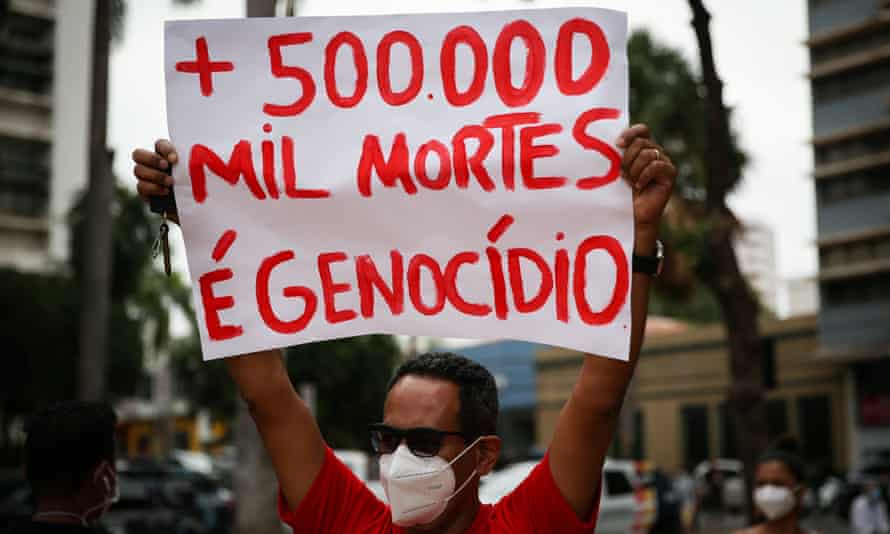 anti-Bolsonaro protester