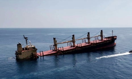 The Rubymar cargo vessel, which was damaged in a Houthi missile attack