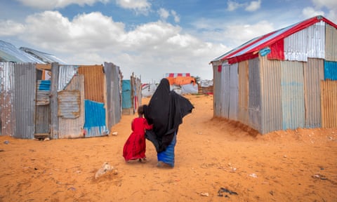 Nafiso Mohamed Osman and her daughter Hawa, who are recent arrivals to the Degaan IDP camp in the Galmudug region