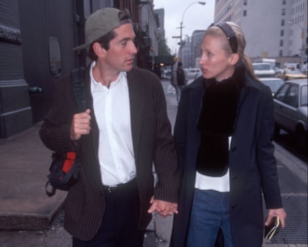New style icons ... John F Kennedy Jr and wife Carolyn Bessette walking the streets of New York City.
