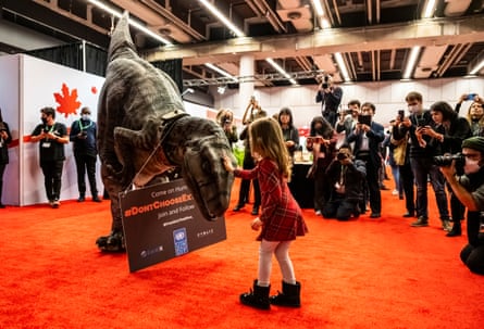 Frankie the Dino toured Cop15 with the message: “Don’t Choose Extinction.”