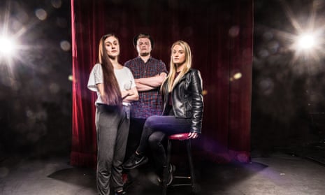 Working-class drama students Yasmin Taheri, left, and Lisa-Marie Ashworth, and Tom Stocks, who could not afford to take up his place.