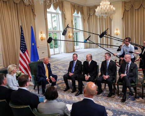US president Donald Trump meet with European Commission president Ursula von der Leyen in Turnberry, Scotland, Britain.