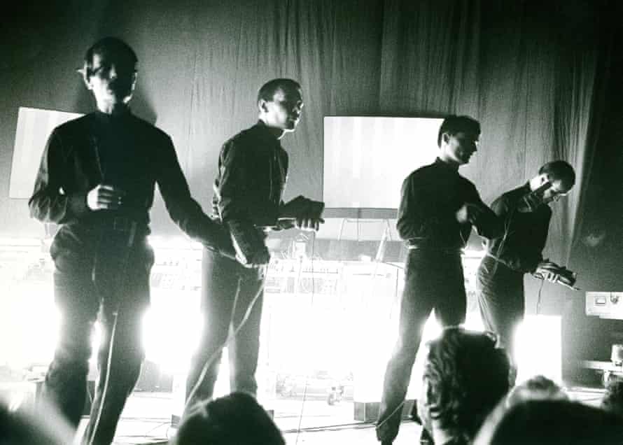 The robots ... Kraftwerk, with Schneider far right.