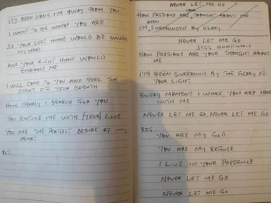 Pages from the diary of Humphrey Jefferson, known as Jeff, who is on death row in Indonesia facing imminent execution, July 2016.