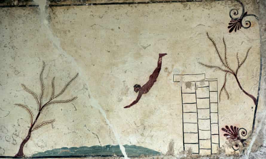The Diver tomb painting at Paestum.