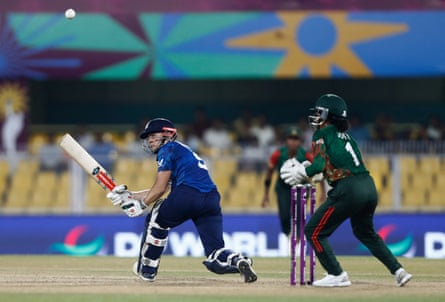 England’s Heather Knight swats the ball away during her match-salvaging 79 against Bangladesh