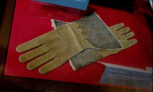 Charles I’s gloves, in the Lambeth Palace Library collection.