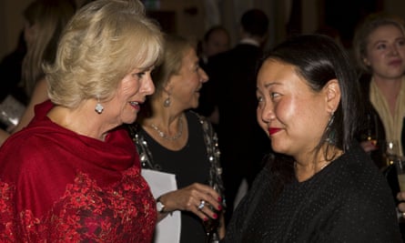 With Camilla, Duchess of Cornwall, at the Man Booker prize ceremony.