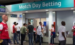 Betting kiosk at Wembley Stadium.