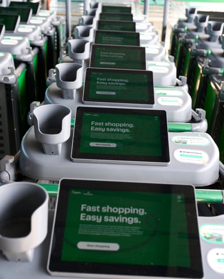 A row of smart trolleys
