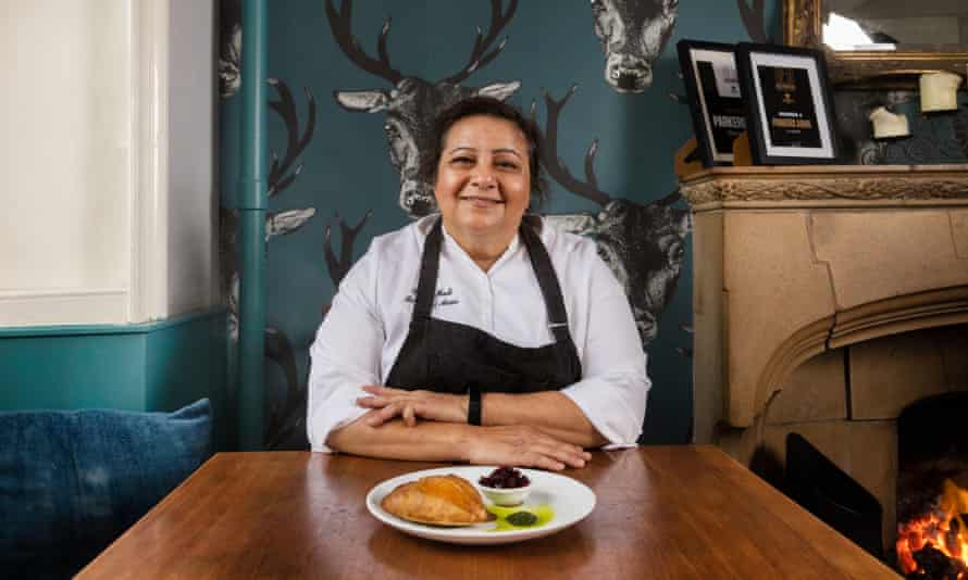 Stosie Madi, chef/owner of Parkers Arms restaurant in Newton, Lancashire, with her beetroot and herb fatayer