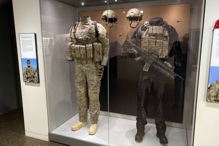 Ben Robert-Smith’s uniform and weapon on display at the Australian War Memorial in Canberra