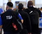 US airport security misses first paycheck as homeland security shutdown nears one month – live