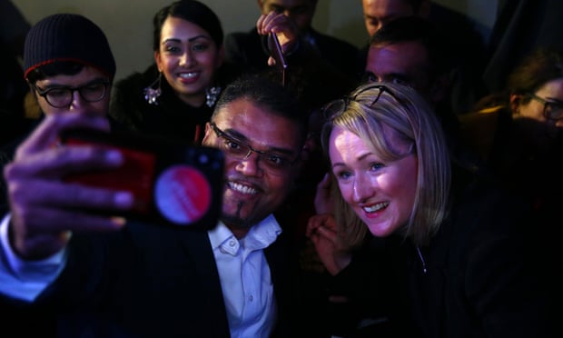 Long-Bailey poses with supporters during a Labour leadership campaign event in London.