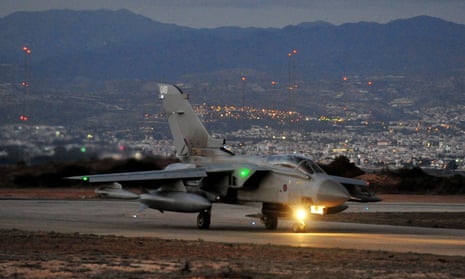 RAF Tornado GR4 landing at Akrotiri airbase in Cyprus