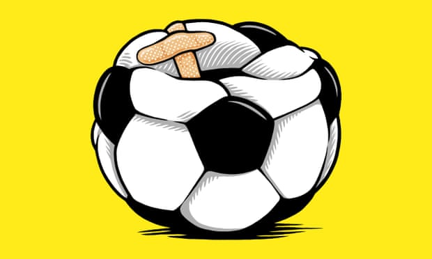 Illustration of sticking plasters stuck to a burst football