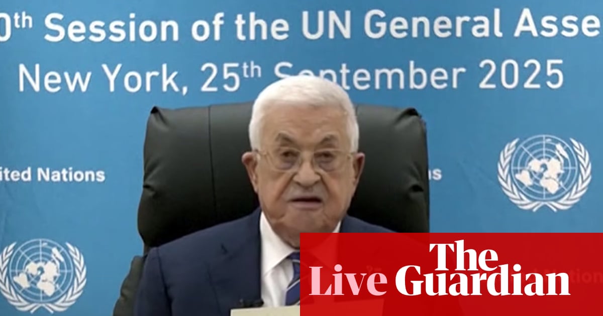 Israel carrying out crime against humanity in Gaza, Palestinian president Mahmoud Abbas tells UN Middle East crisis live