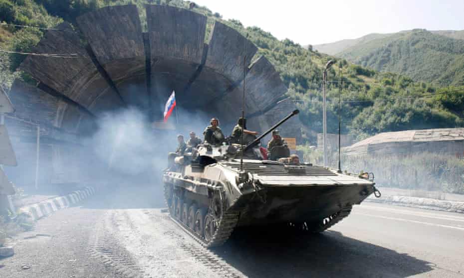 A Russian armoured vehicle in South Ossetia, a breakaway province of Georgia, in 2008.