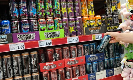 Energy drinks in a supermarket
