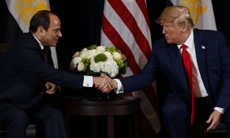 Abdel Fatah al-Sisi with Donald Trump at the United Nations General Assembly in New York
on Monday 23 September 2019