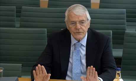 John Major speaking to a Commons committee.