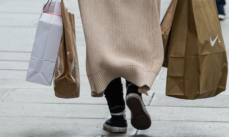 A shopper with bags